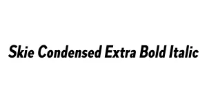 Skie Condensed Extra Bold Italic Font