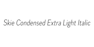 Skie Condensed Extra Light Italic Font
