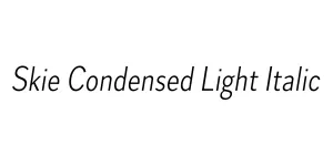 Skie Condensed Light Italic Font