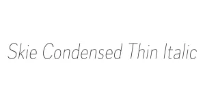 Skie Condensed Thin Italic Font