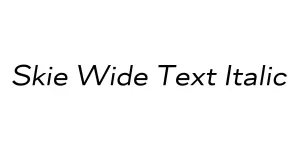 Skie Wide Text Italic Font