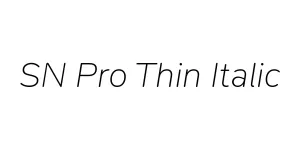 SN Pro Thin Italic Font