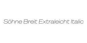 Söhne Breit Extraleicht Italic Font
