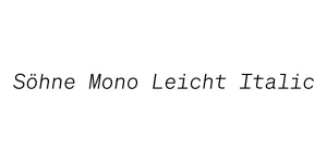 Söhne Mono Leicht Italic Font