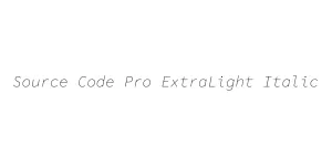 Source Code Pro ExtraLight Italic Font