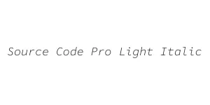 Source Code Pro Light Italic Font