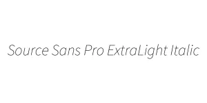 Source Sans Pro ExtraLight Italic Font