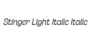 Stinger Light Italic Italic Font