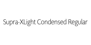 Supra-XLight Condensed Regular Font
