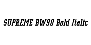 SUPREME BW90 Bold Italic Font