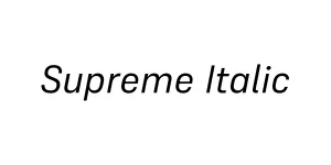 Supreme Italic Font
