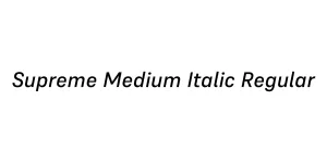 Supreme Medium Italic Regular Font