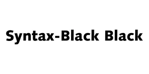 Syntax-Black Black Font
