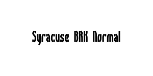 Syracuse BRK Normal Font