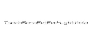 TacticSansExtExd-LgtIt Italic Font