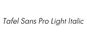 Tafel Sans Pro Light Italic Font