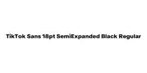 TikTok Sans 18pt SemiExpanded Black Regular Font