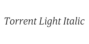 Torrent Light Italic Font