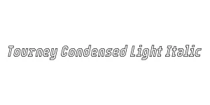 Tourney Condensed Light Italic Font