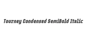 Tourney Condensed SemiBold Italic Font