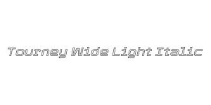 Tourney Wide Light Italic Font