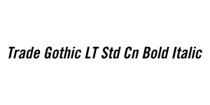 Trade Gothic LT Std Cn Bold Italic Font