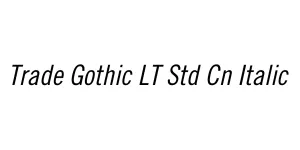 Trade Gothic LT Std Cn Italic Font