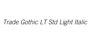 Trade Gothic LT Std Light Italic Font