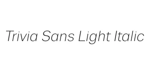 Trivia Sans Light Italic Font