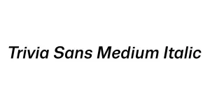 Trivia Sans Medium Italic Font
