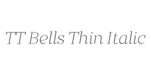 TT Bells Thin Italic Font