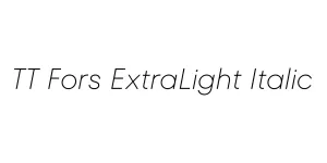 TT Fors ExtraLight Italic Font