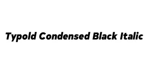 Typold Condensed Black Italic Font