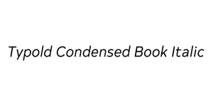 Typold Condensed Book Italic Font