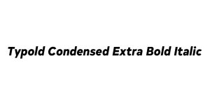 Typold Condensed Extra Bold Italic Font