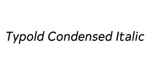 Typold Condensed Italic Font