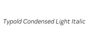 Typold Condensed Light Italic Font