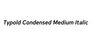 Typold Condensed Medium Italic Font