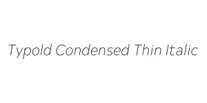 Typold Condensed Thin Italic Font