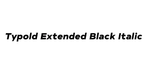 Typold Extended Black Italic Font