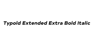 Typold Extended Extra Bold Italic Font