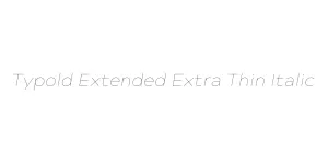 Typold Extended Extra Thin Italic Font