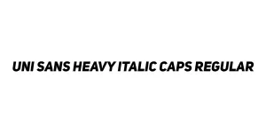 Uni Sans Heavy Italic CAPS Regular Font