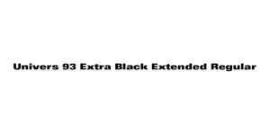 Univers 93 Extra Black Extended Regular Font