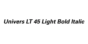 Univers LT 45 Light Bold Italic Font