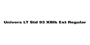 Univers LT Std 93 XBlk Ext Regular Font