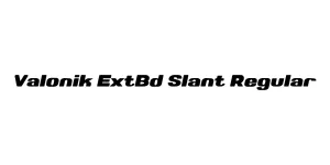Valonik ExtBd Slant Regular Font