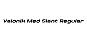 Valonik Med Slant Regular Font