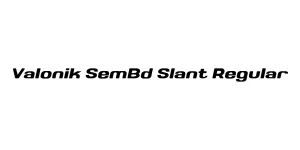 Valonik SemBd Slant Regular Font