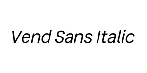 Vend Sans Italic Font